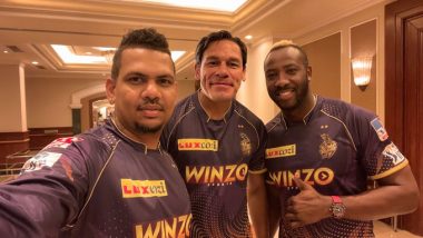 KKR Celebrate John Cena's WWE Return in Hilarious Style, Photoshop Wrestler in Sunil Narine and Andre Russell's Selfie (See Pic)